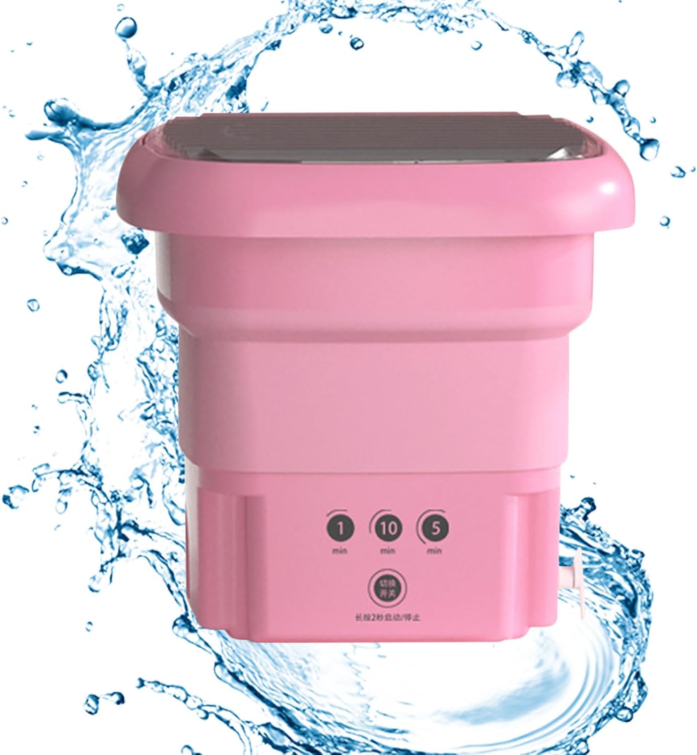 Portable Washing Machine, High Capacity Mini Washer, Foldable Washing Machine with Spin, for Baby Clothes, Underwear or Small Items, Apartment, Dorm, Camping, RV Travel laundry- Gift Choice (Pink)