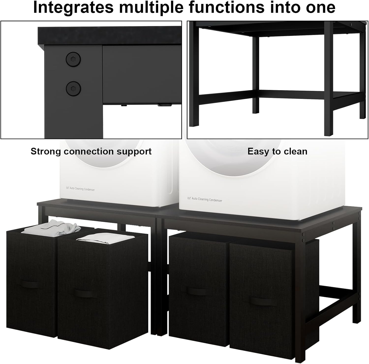 Laundry Pedestal with 2 Laundry Baskets, 29