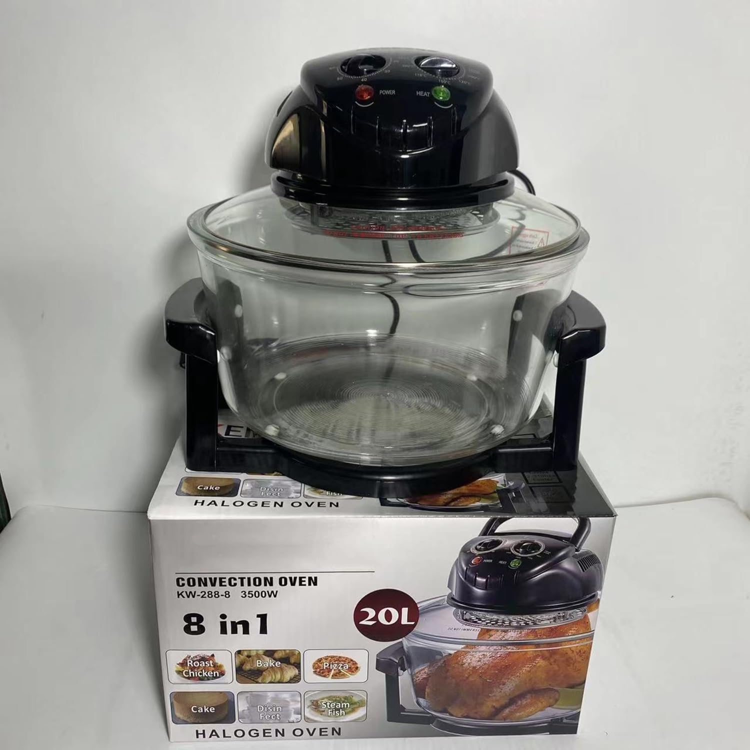 Air Fryer 8-in-1, Compact Air Fryer with 12L Capacity, Microwave, Freezer & Dishwasher Safe, Non Toxic Glass Portable Cooking System, 6 Cup Glass Containers,Air Fry