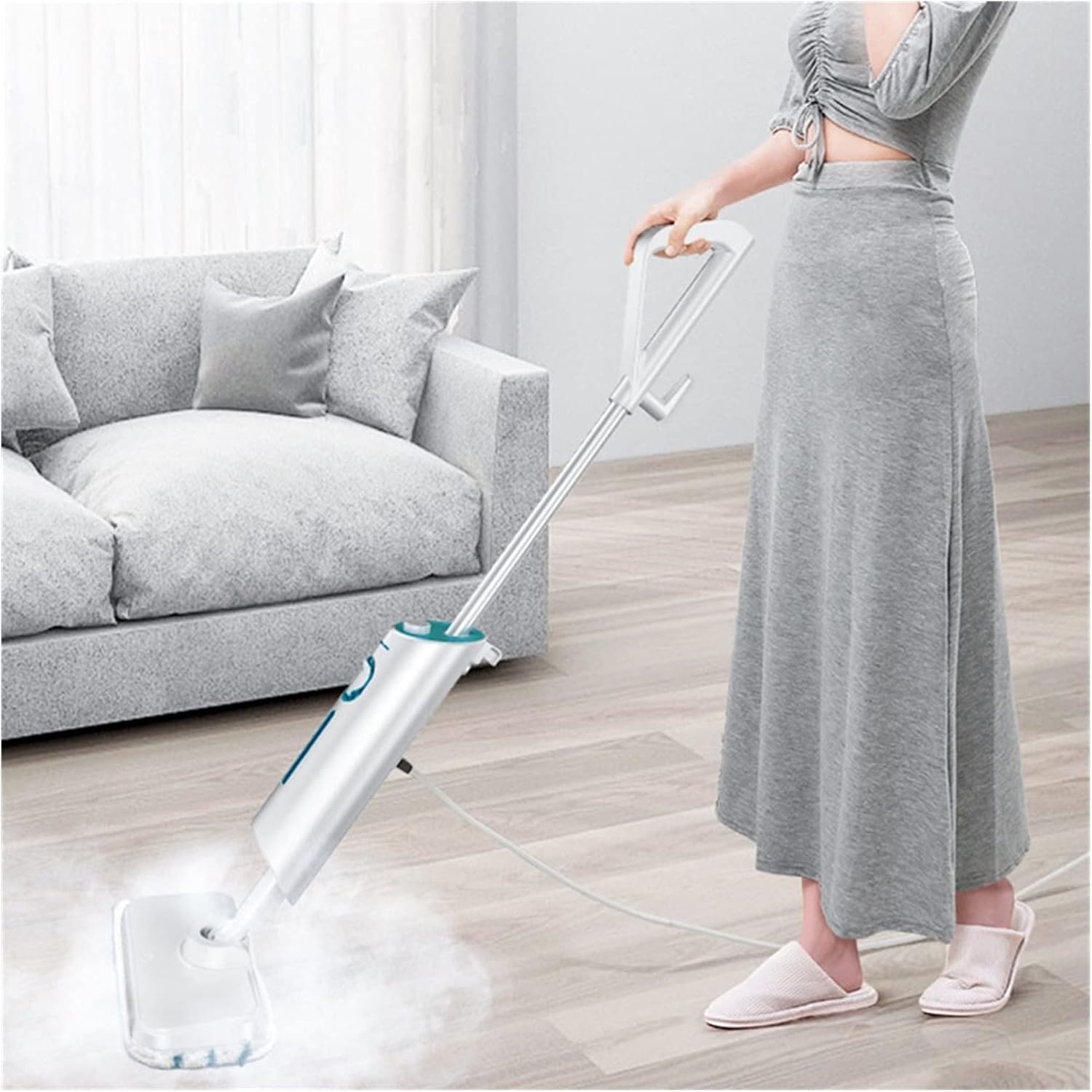 steam mop Steam Cleaner Mop Electric Handheld Household High Temperature Cleaner Sweep Machine for Floor Cleaning Mop steam Cleaner (Color : with 4 Mop Cloth Size : Medium) (With 4 Mop Cloth Medium)