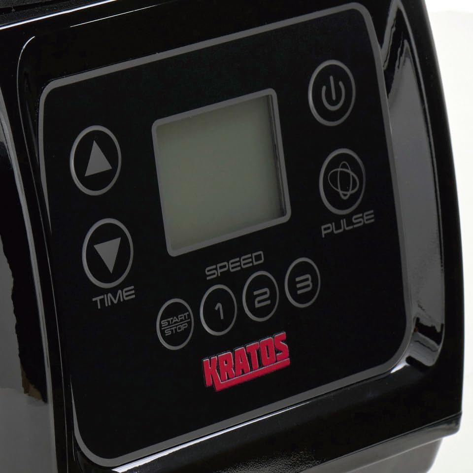 Kratos Commercial 3.5HP Blender, Touchpad Controls with Timer, Pulse Feature, 64 oz. Jar, 120V, 1800W, NEMA 5-15P Plug, Black Countertop Professional Blender (29B-007)