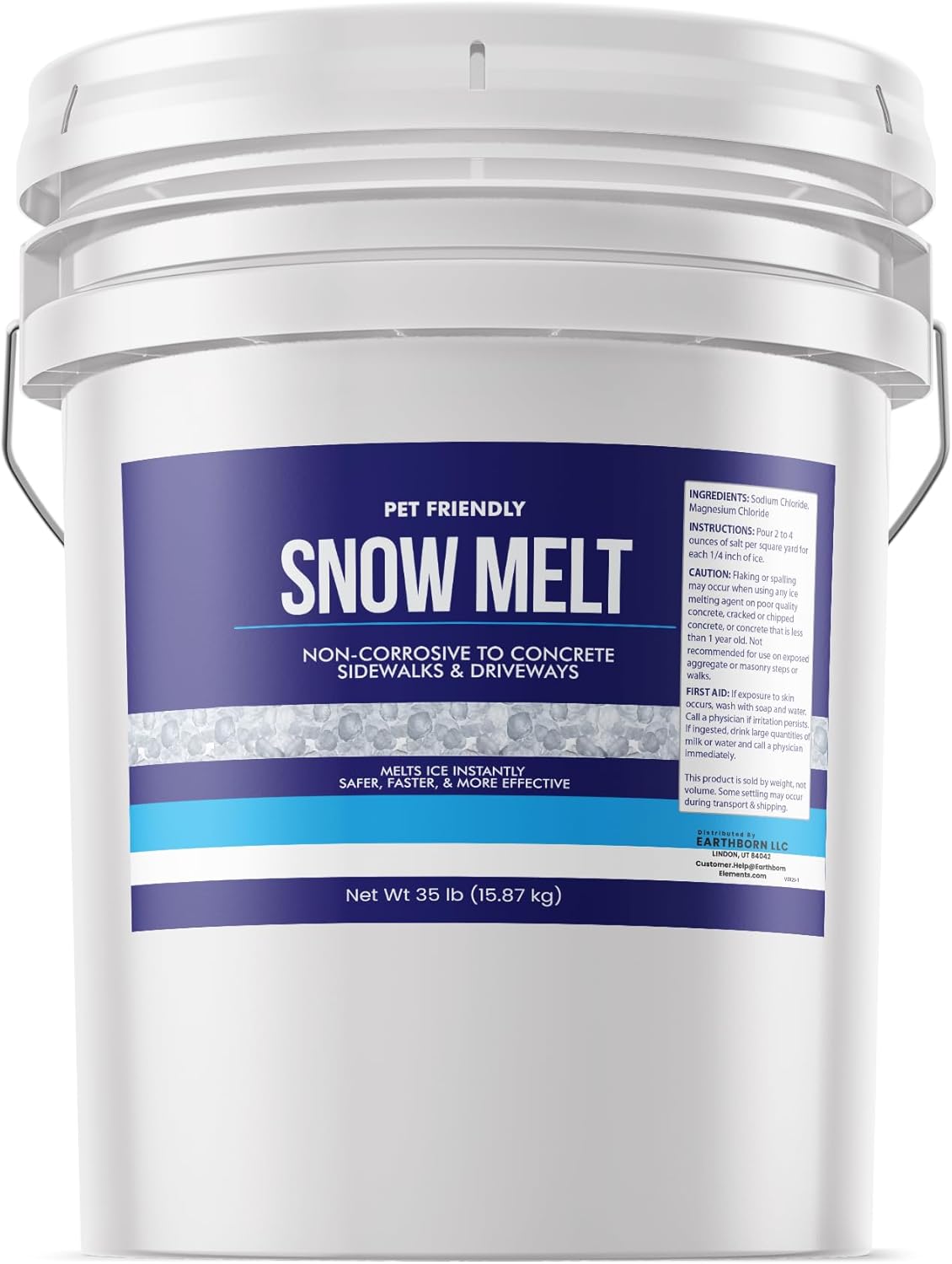 Earthborn Elements Snow Melt 5 Gallon, Fast-Acting & Powerful, Pet & Eco-Friendly Pellets