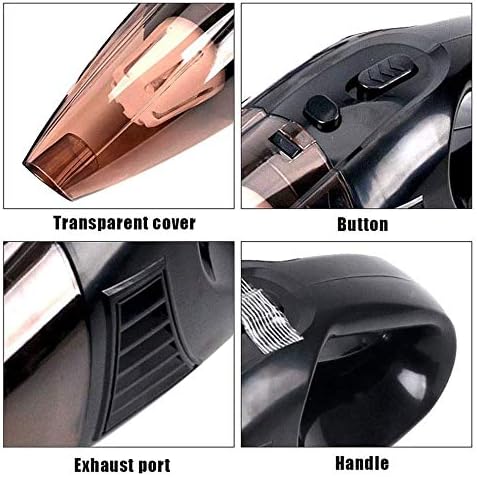 Handheld Vacuum Cordless,Car Strong Suction DC 12V Wet Dry Handheld Portable Pet Hair Cleaner(Orange)