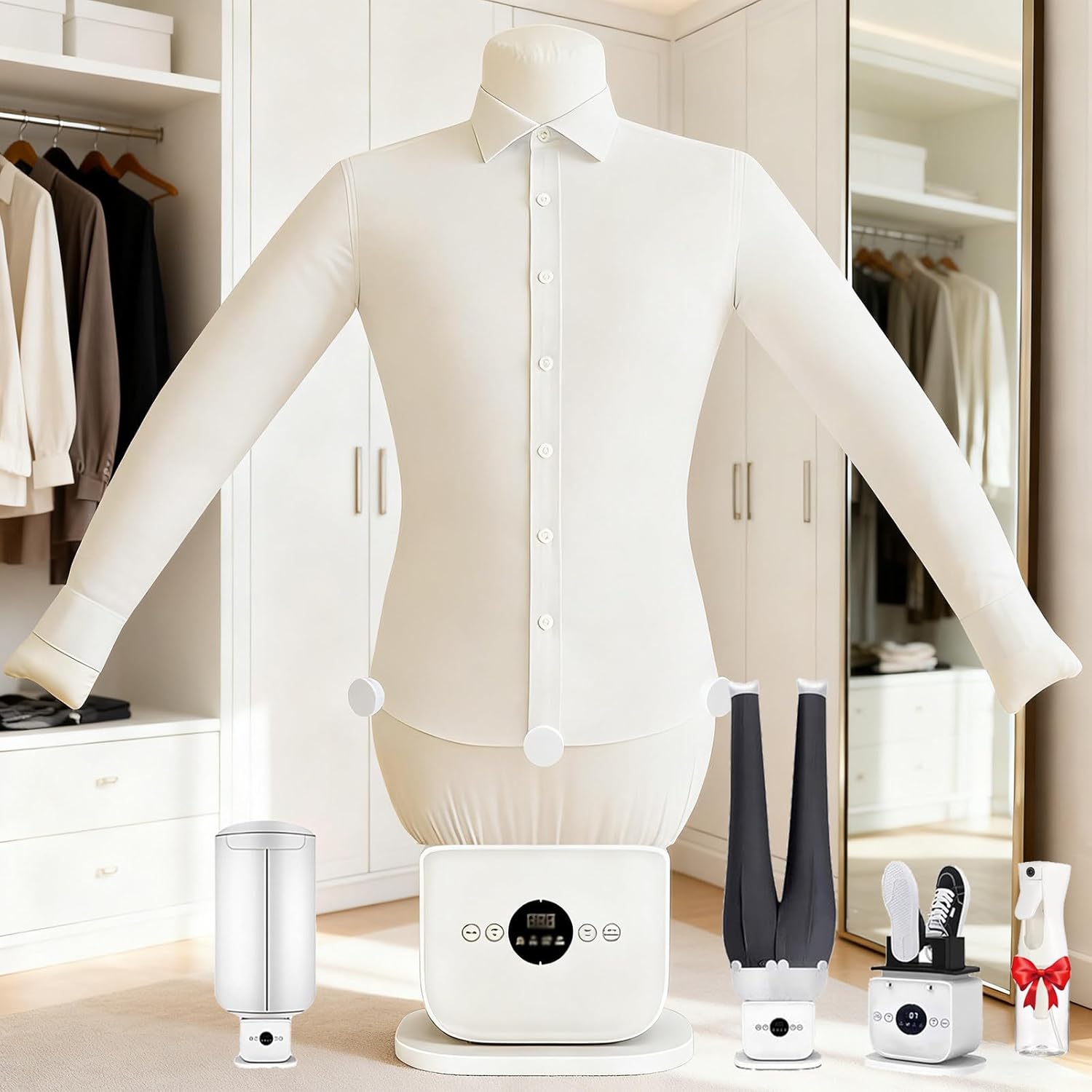 Portable Shirt Press & Wrinkle Remover,Compact 3 in 1 Hot Air Iron,8 Minutes Quick Ironed Dry, Adjustable Gentle on All Fabrics for Shirts & Pants(C)