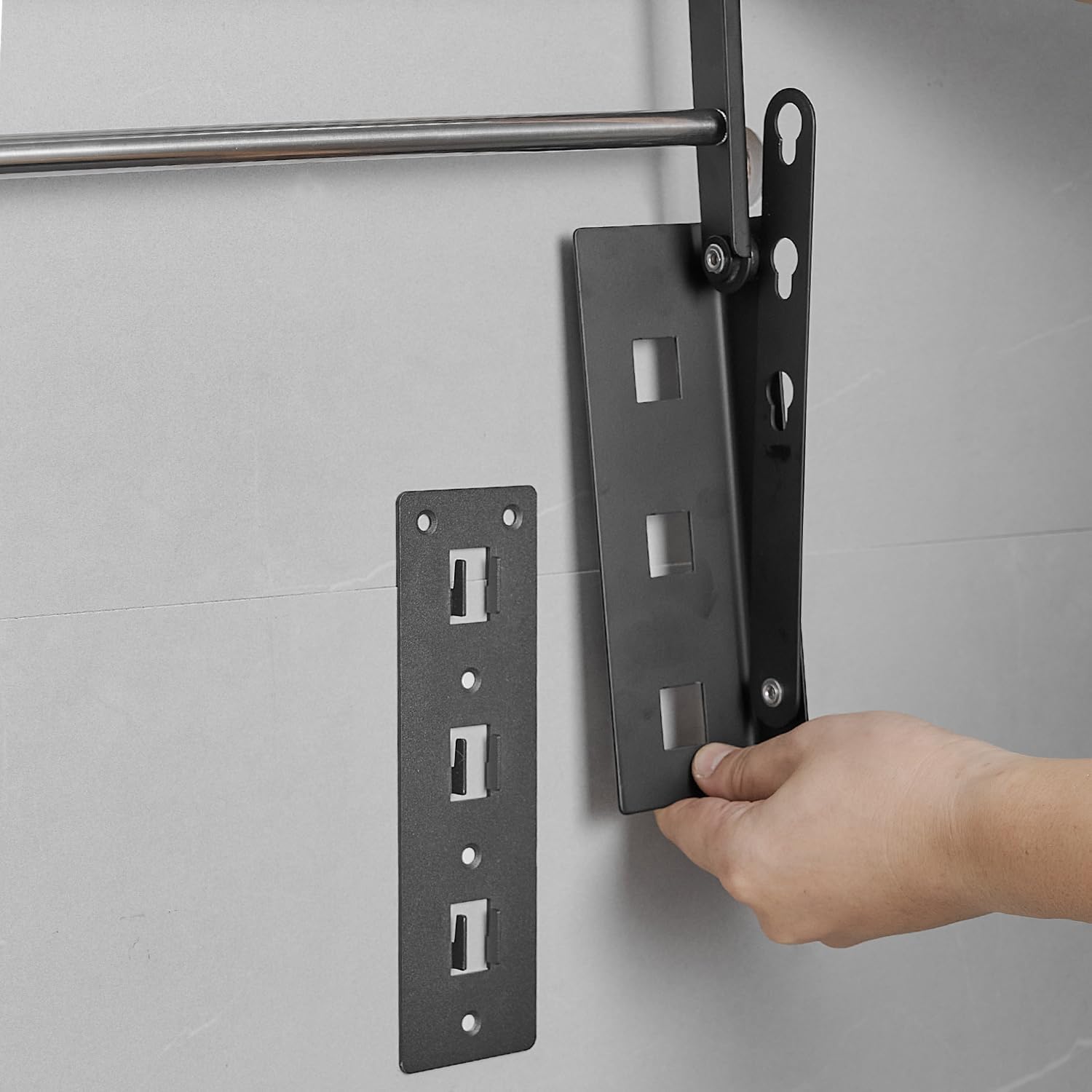 NEWRAIN Clothes Drying Rack, Wall Mounted Laundry Drying Rack Clothing,23