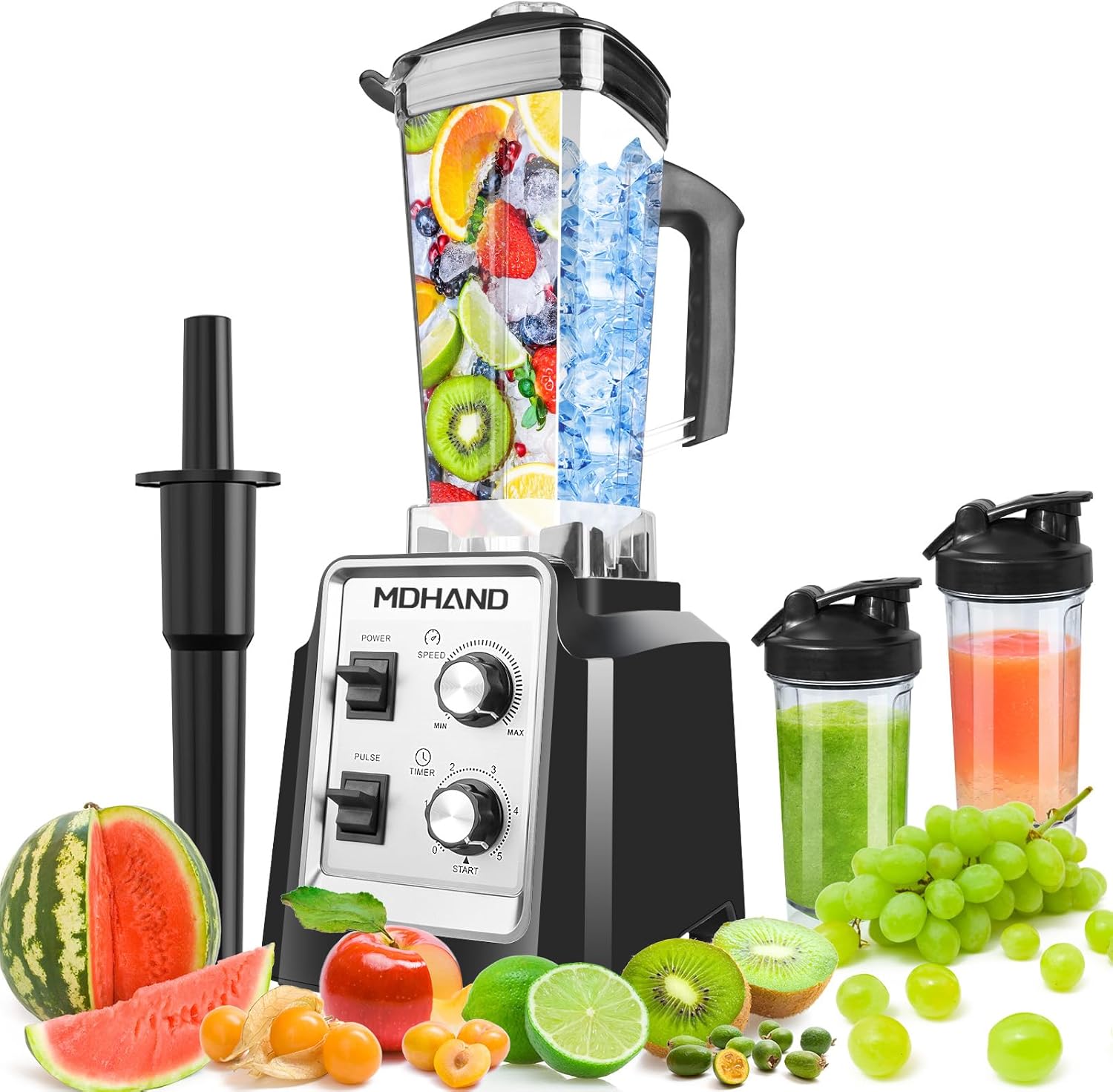 Professional Blender for Smoothies, Powerful 1400W Smoothie Blender, 68oz Large Capacity with 2 To-Go Cups, 6 Stainless Steel Blades, Kitchen Blenders for Smoothies, Ice Crushing & Frozen Fruit