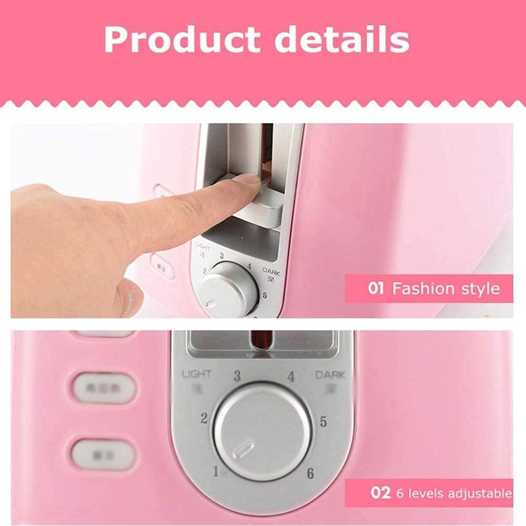 600W Small Bread Toaster Automatic Fast Heating Machine Breakfast Sandwich Baking Household Appliance (Color : Blue) (Pink)