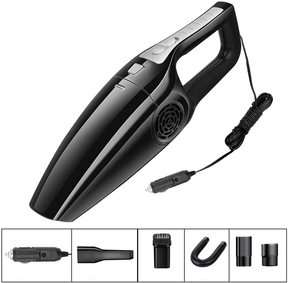 car Hoover Car Vacuum Cleaner 12V Wired High Power 120W Car Strong Wet and Dry Dual-use Household Car Vacuum Cleaner (Color : Black) (Black)