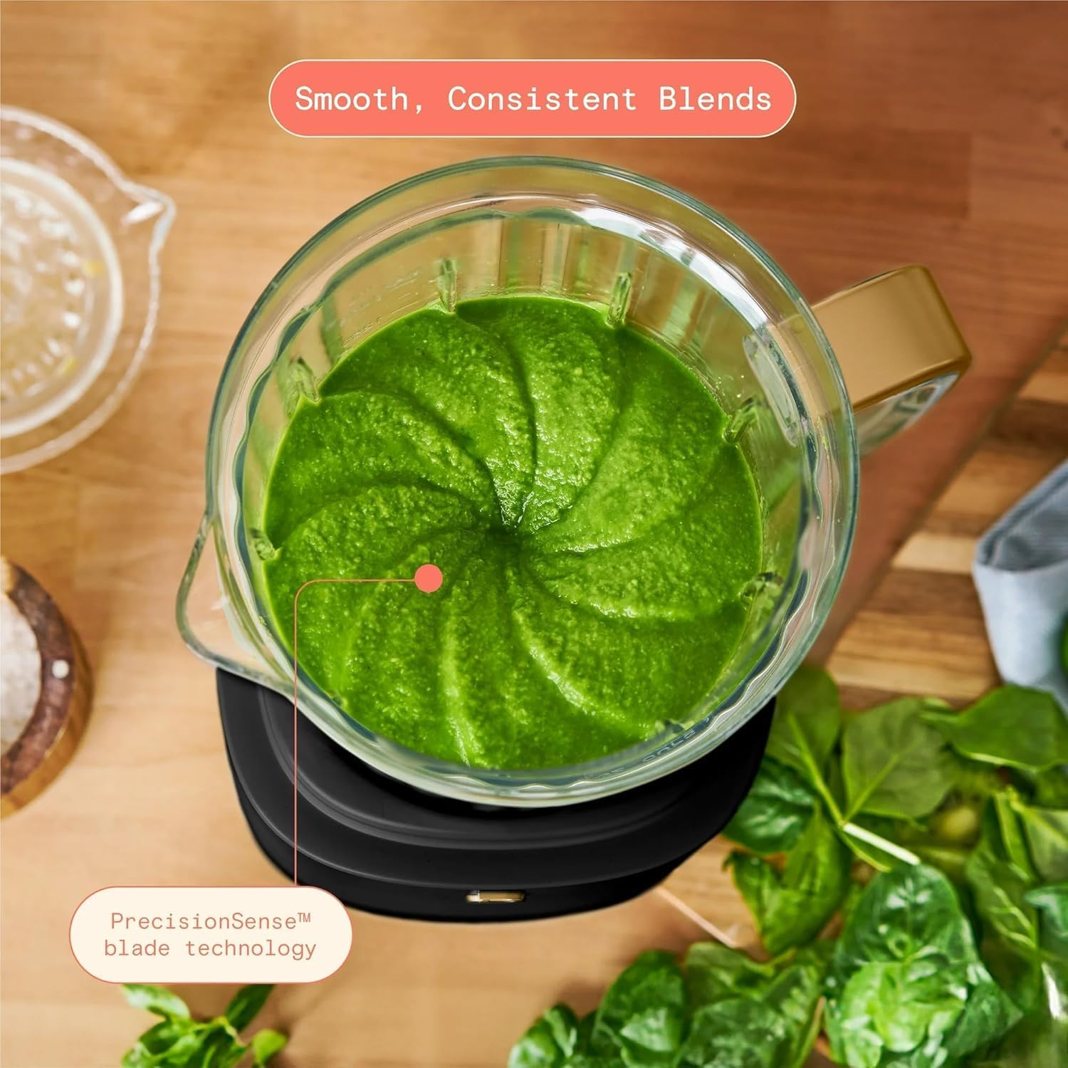 Beautiful PowerExact Blender System with 700W Motor, 50oz Tritan Jar, 20oz Single-Serve Cup, BPA-free No Drippy Sippy Lid, 3 Speeds & 4 Pre-sets - PrecisionSense Technology (Black Sesame)