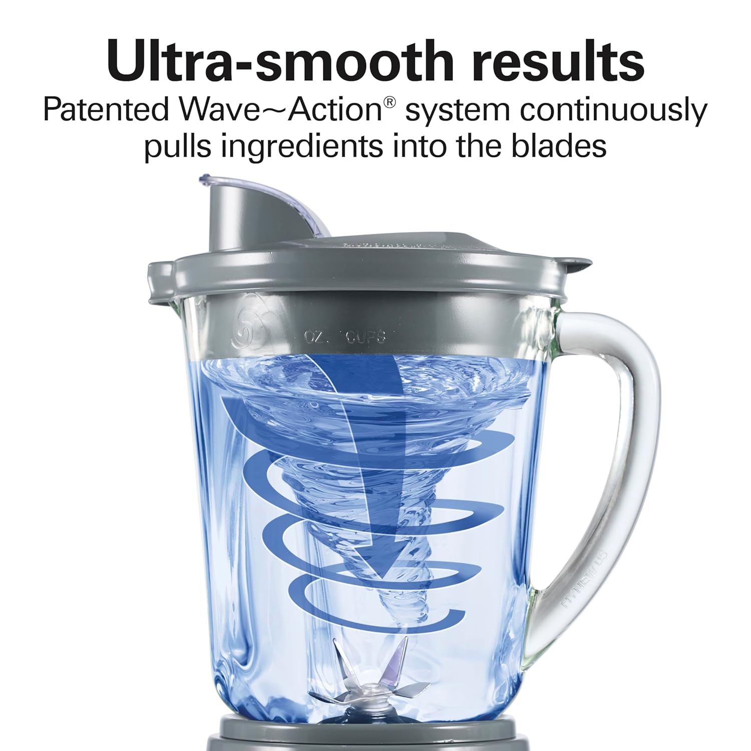 Hamilton Beach Power Elite Wave Action Blender For Smoothies, 40 Oz Glass Jar, 12 Functions Including Puree, Crush Ice, 700 Watts, Grey (58153J)