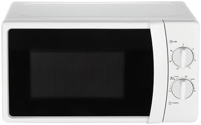 Compact Mechanical Microwave Oven, 25L Capacity, White Countertop Kitchen Appliance with Manual Timer and Temperature Controls