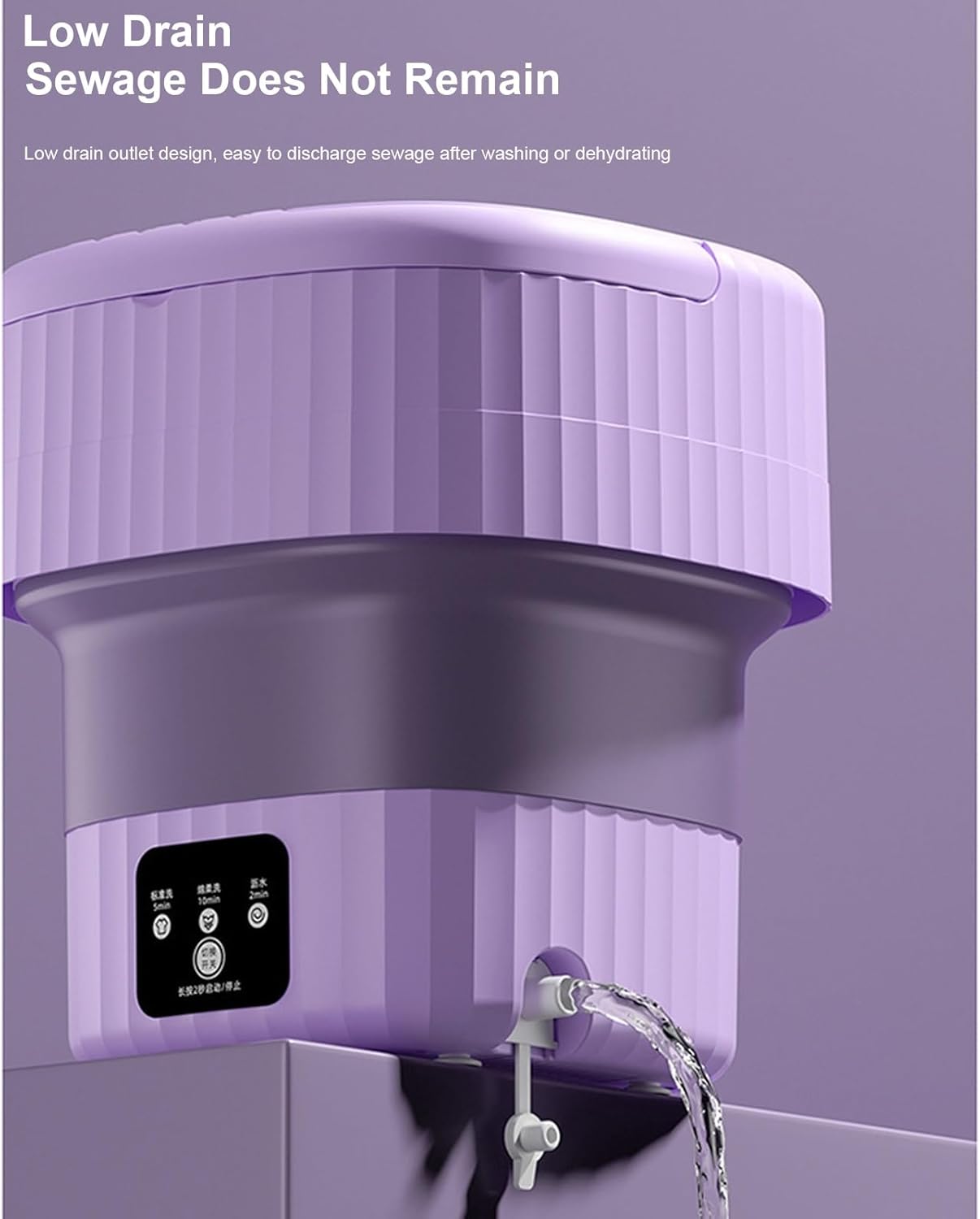 WHYATT Portable Washing Machine，9L Capacity ，3 Modes Cleaning for Baby Clothes, or Small Items, for Camping, Travel