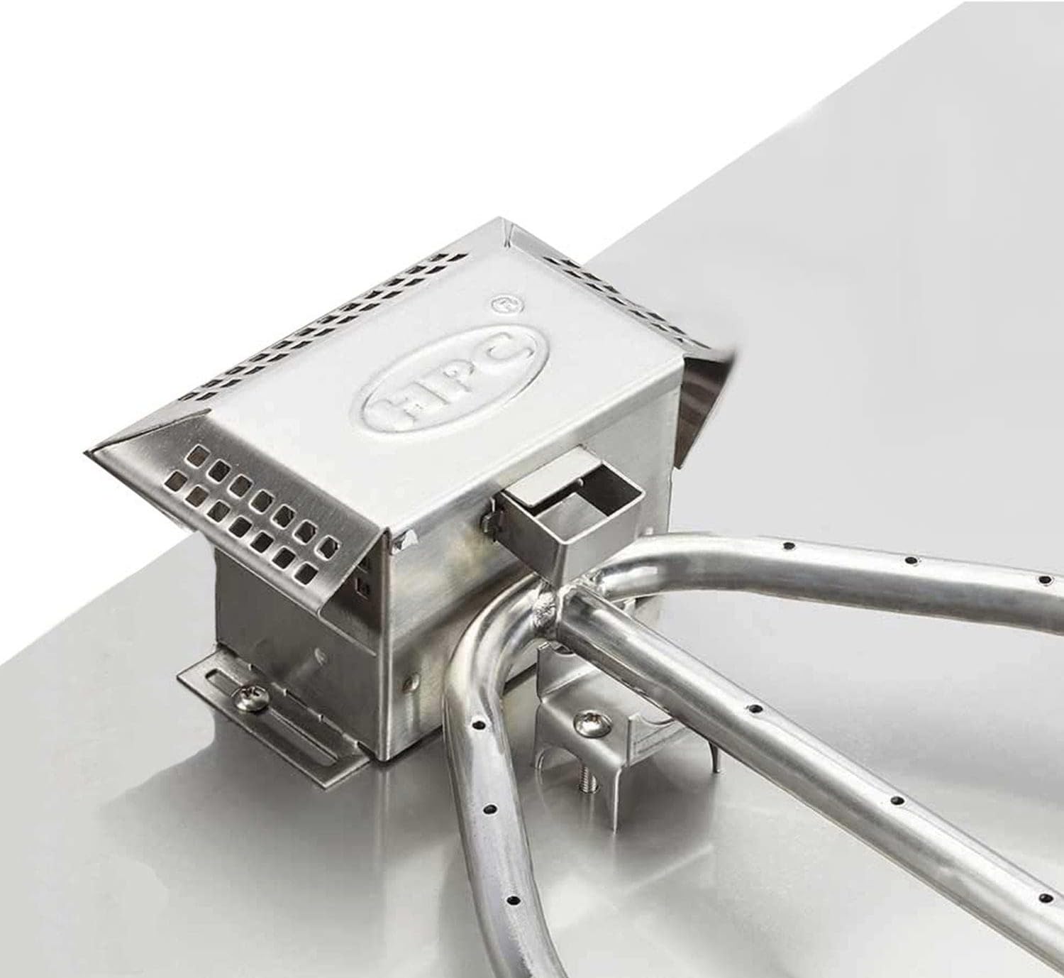 HPC Fire Push Button Flame Sensing Gas Fire Pit Kit (TOR-FPPK36-SQBL-FLEX-NG), 36x36 Pan, 30