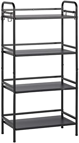 HDANI Storage Shelves, 4-Tier Metal Storage Rack with Shelf,Shelf Organizer,Garage Standing Shelving Unit for Laundry,Bathroom,Kitchen,Pantry, Closet,23.6''W X 13.8''D X 50 H'',Black
