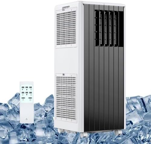 Portable Air Conditioner with Remote Control, 8,000 BTU Cools up to 350 Sq. Ft., LED Touch Panel, Built-in Dehumidifier, Fan, 3 in 1 Compact Indoor Quite AC Unit for Home Office Dorm RV, Gray