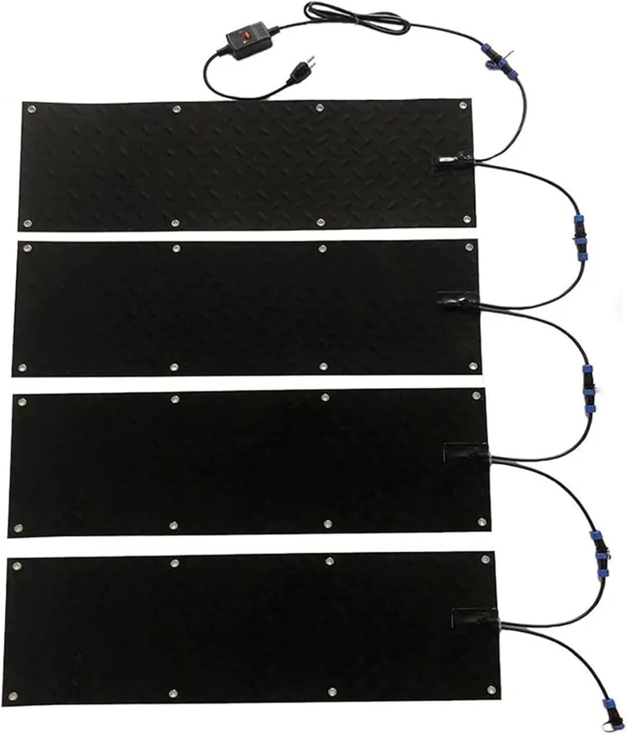 Heated Snow Melting Mats for Entrances, Snow Melting Walkway Mat with 78in Power Cord for Winter, Heated Driveway Pad, for Winter Outdoor Stairs Sidewalks Garages Decks,4 Pieces,10x35in