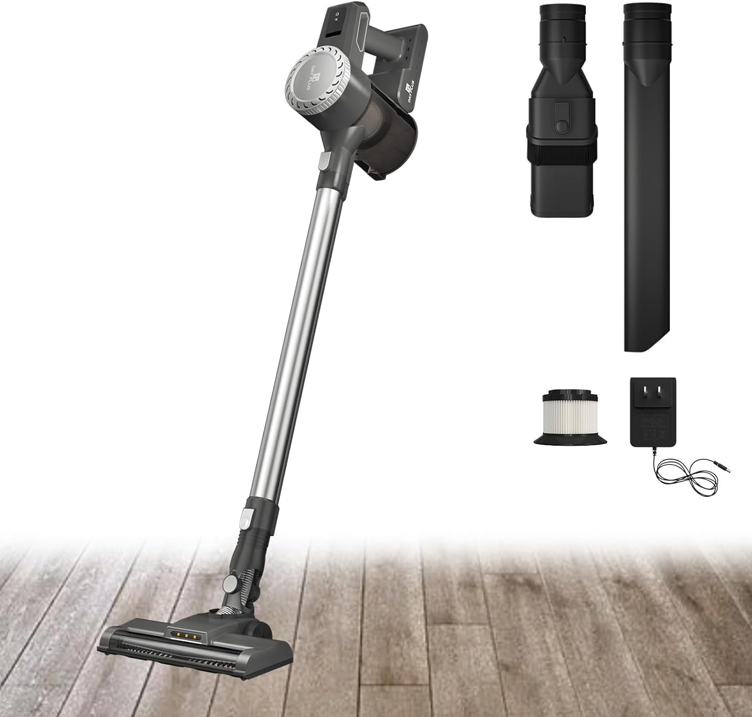 Cordless Vacuum Cleaner, Cordless Vacuum Cleaner Built-in 2000mAh Battery 40mins Runtime 2 Suction Modes Max 15Kpa, Various Brushes for Home, Car, Pet Hair Cleaning, LED Brush Head, Detachable Extende