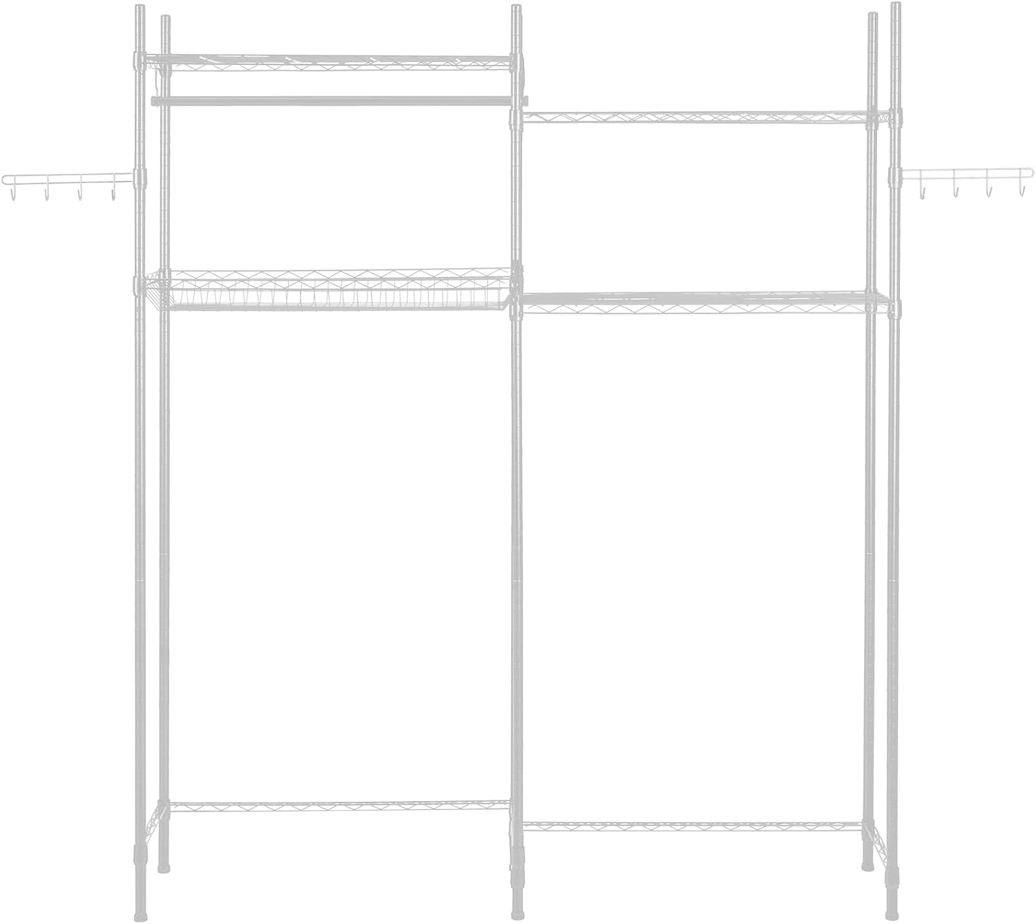 Happybuy Over Washer and Dryer Storage Shelves, 4-Tier Laundry Room Drying Rack with Hanger Rod and Hooks, Adjustable Washer Shelves Space Saver for Laundry Room Organization, White