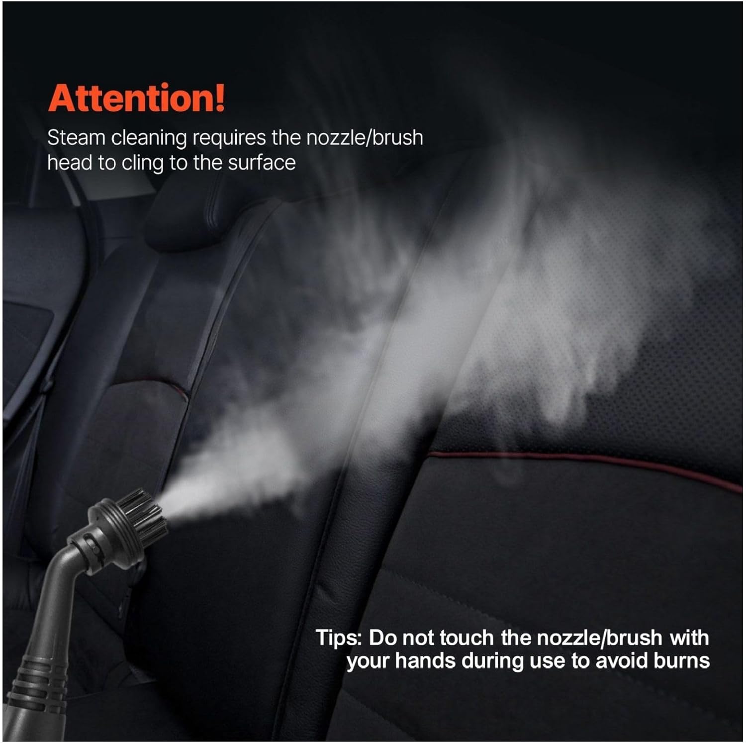 Steam Cleaner, Multipurpose 51oz Steamer with 27 Accessories, Powerful for Grout, Tile, Floors, Kitchen, Appliances & Car Detailing - Long Cord