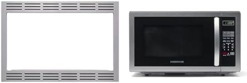 Panasonic NN-TK922SS 27-inch Trim Kit for 2.2 cu ft Microwave Ovens, 27 inch, Stainless Steel & Farberware Countertop Microwave 1000 Watts, 1.1 cu ft - Microwave Oven With LED Lighting