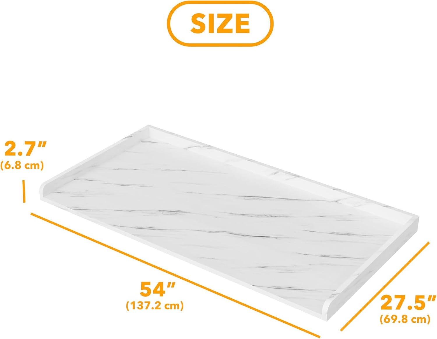 SpaceAid Washer Dryer Countertop, Laundry Wood Shelf Topper with Edge, 54