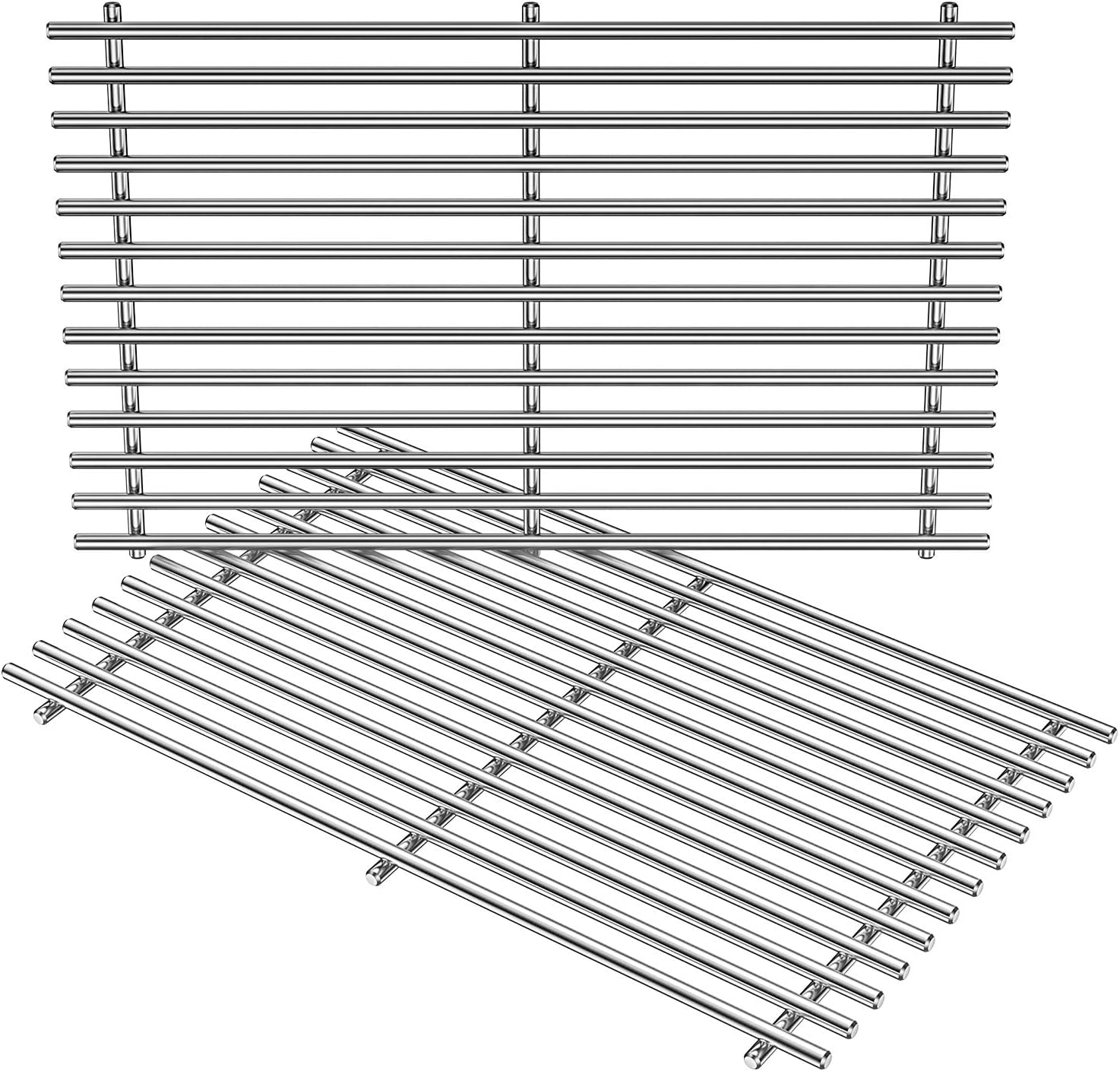 Stanbroil Solid Stainless Steel Cooking Grates for Weber Summit 400 Series Summit E/S 450/440/460/470 Gas Grills With Smoker Box - Heavy Duty grill Grid for Weber 67550 - Set of 2