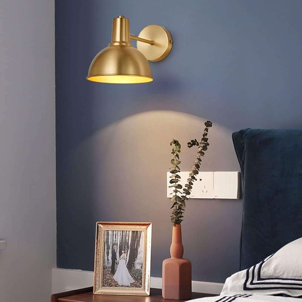 Brass Wall Sconce Light Metal Copper Lamp Compatible with Restaurant Home Bar Bedroom Bedside Corridor,Household