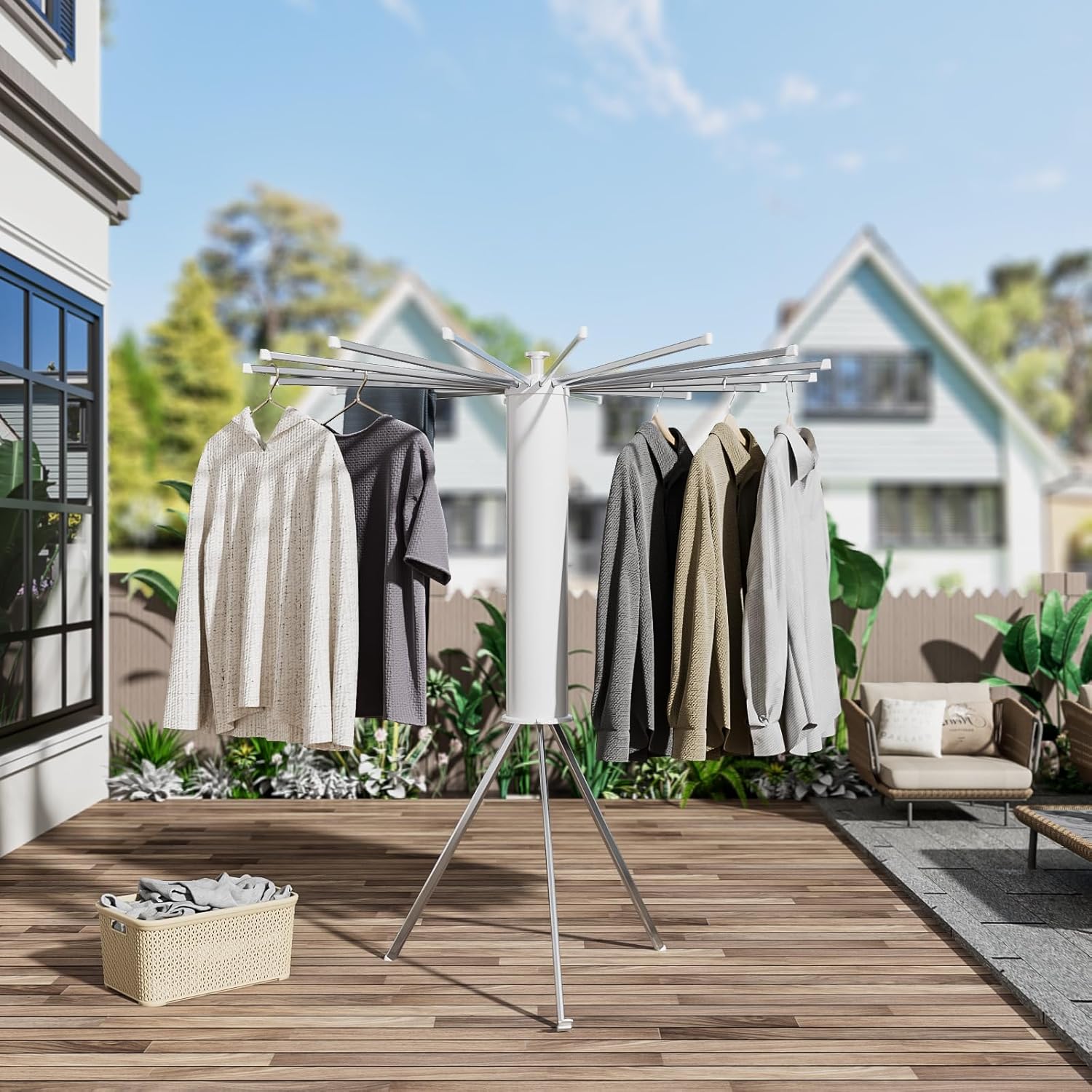 Drying Rack Clothing, Collapsible Drying Racks for Laundry, Portable Drying Rack, Indoor Clothes Drying Rack with 16 Adjustable Aluminum Poles, Clothing Dry Rack for Outdoor, Laundry Room, Indoor.