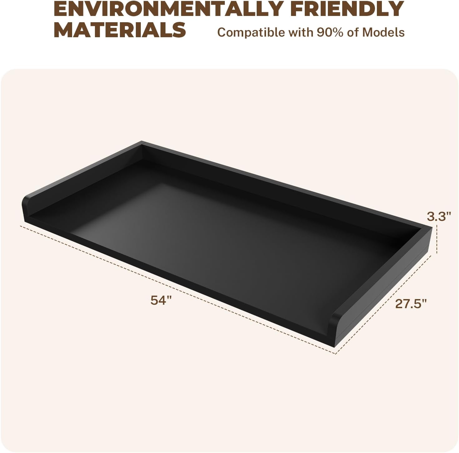 FAHKNS Washer Dryer Countertop - Wood Laundry Washer Dryer Topper with Anti-Slip Mat, 54