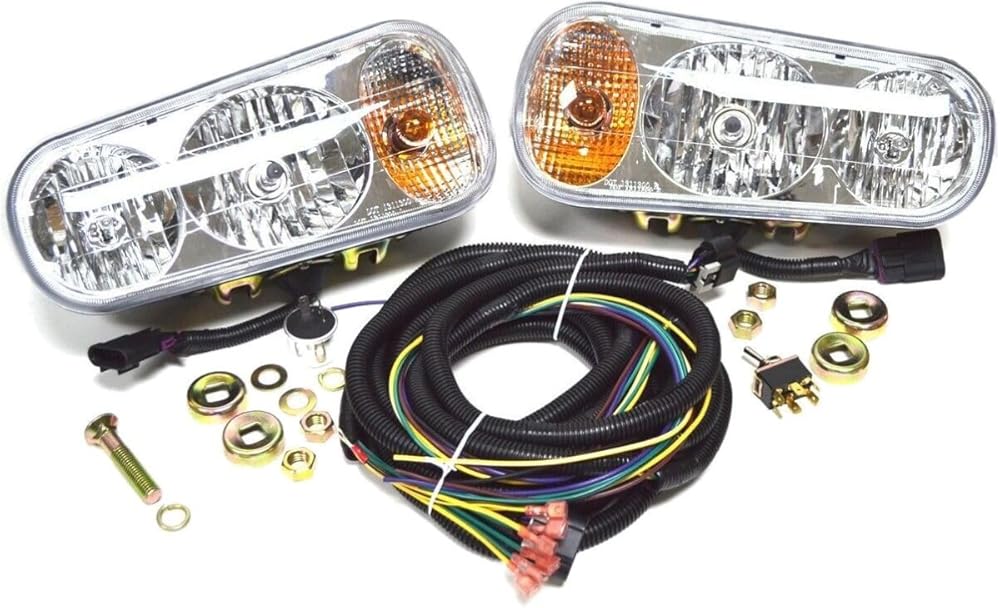 Snow Plow Headlamp Light Kit Fits Fisher Curtis (2) Headlights (Center to Center) 3-3/8