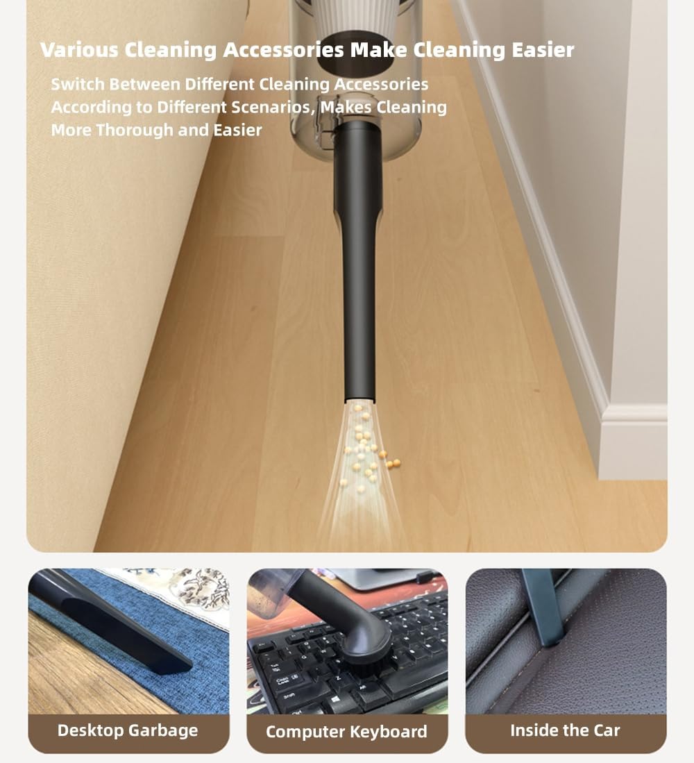 Cordless Stick Vacuum Cleaner and Mop Combo, Vacuum Blower and Mop 3 in 1, 12000pa Suction Stick Vacuum Cleaner Rechargeable Upright Vacuum with Water Tank for Home Hard Floor Pet Hairs