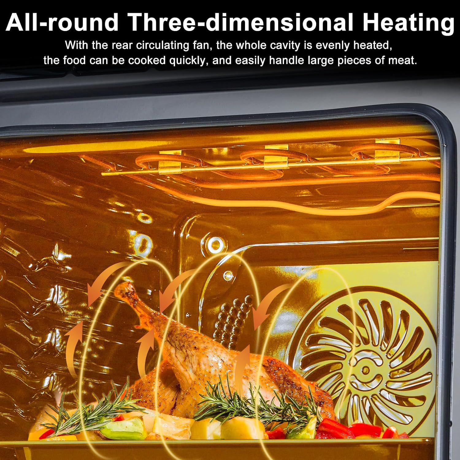 Single Wall Oven, 2.5 Cu.ft Smart Oven with Color LED Display Touch Control, 24