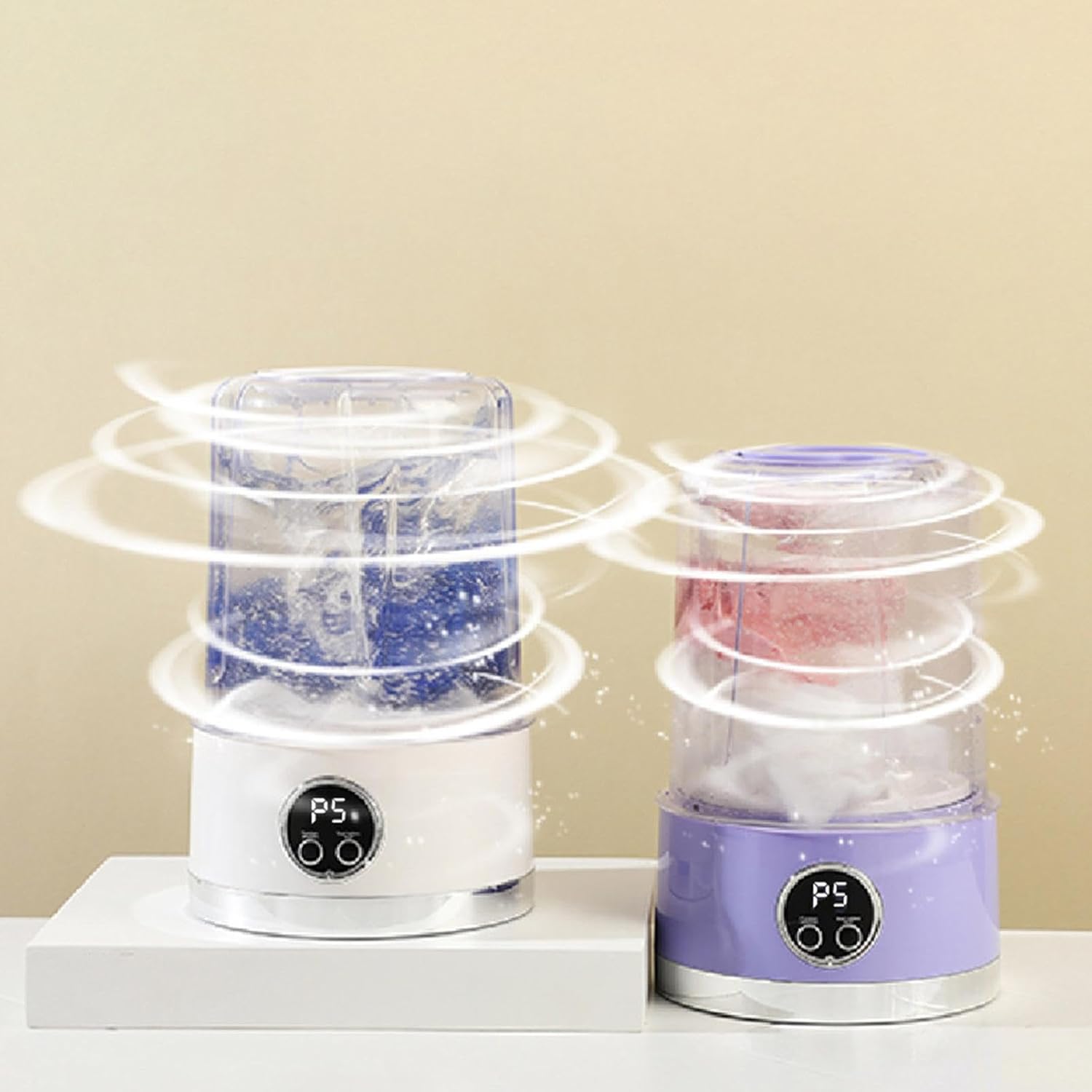 2025 Upgraded Mini Washing Machine,Underwear Washer,Portable Rechargeable Cordless Mini Washing Machine,Laundry Cups For Bras, Underwear, Socks, Clothes And Camping Rv Trips(White) (White)