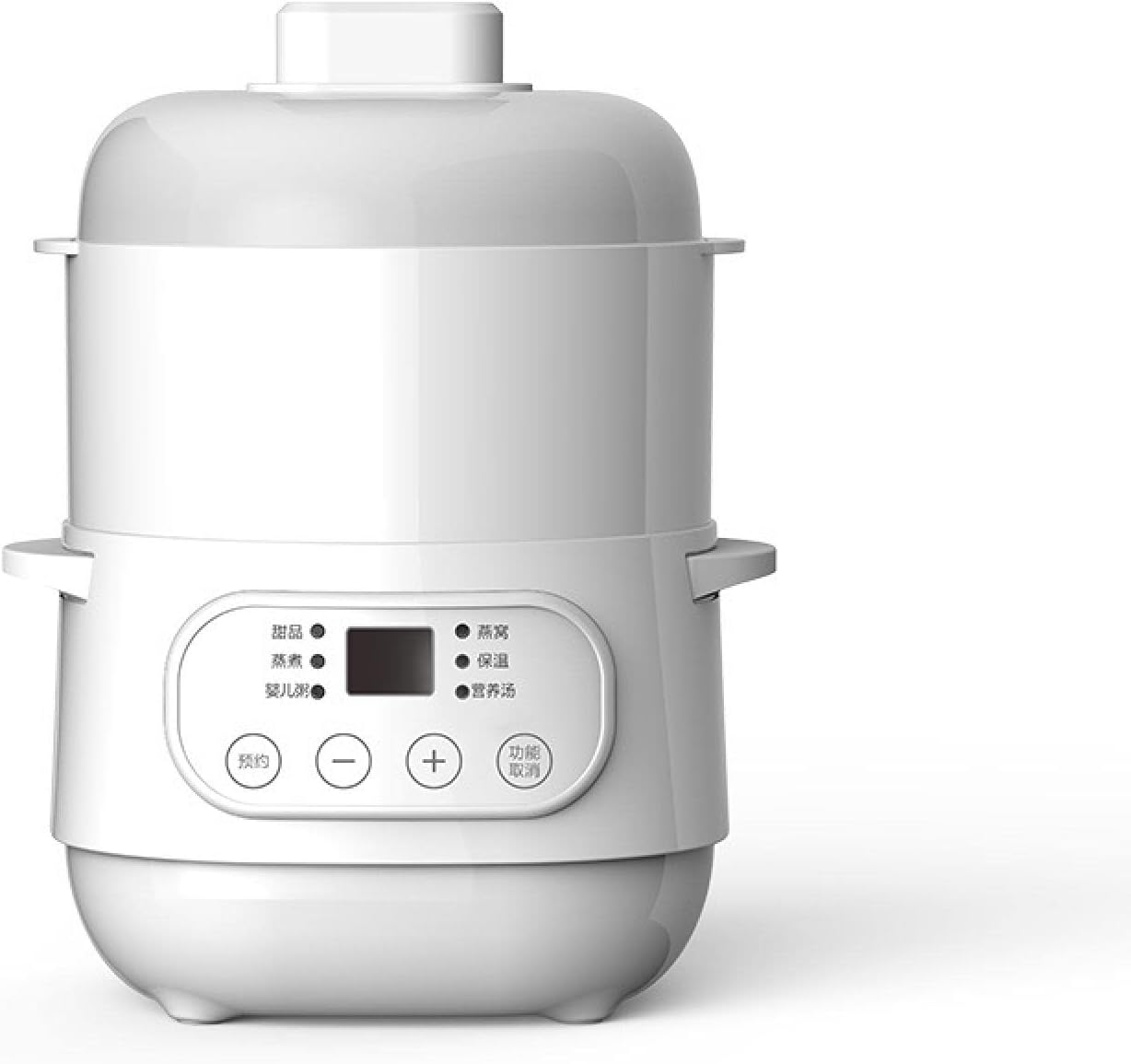 TRASKA Electric Cooker Household Automatic Waterproof stew Bird's nest stew Cup Ceramic Multi-Functional Cooker Soup Pot Small Household Appliance Casserole White Version (with Steamer)