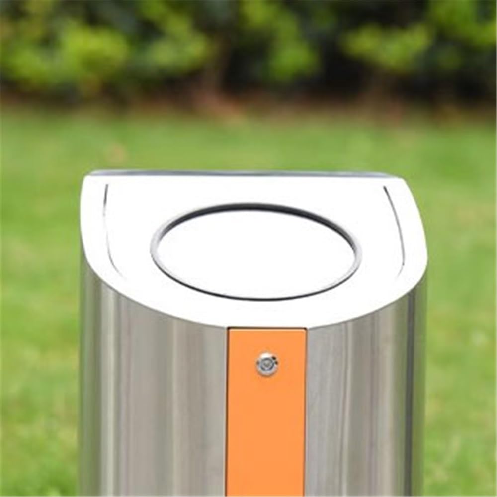 Outdoor Dustbins Commercial Household with Lid Trash Can Stainless Steel Outdoor Small Rubbish Bin