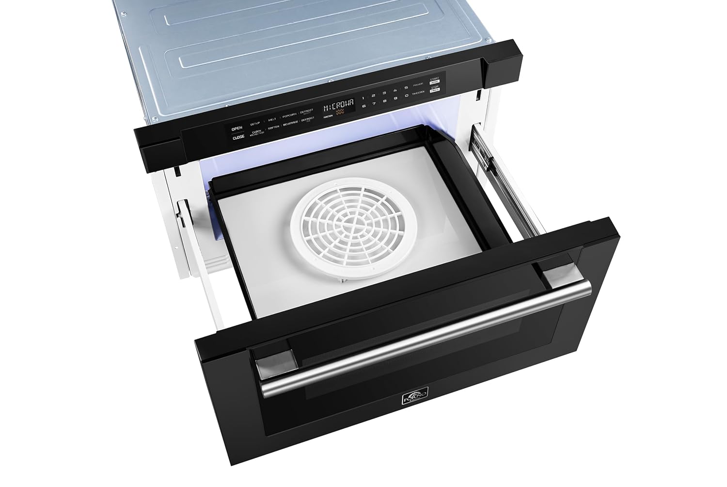 FORNO 24 Inch 1000 Watts Black Microwave Drawer 1.2 cu.ft.
