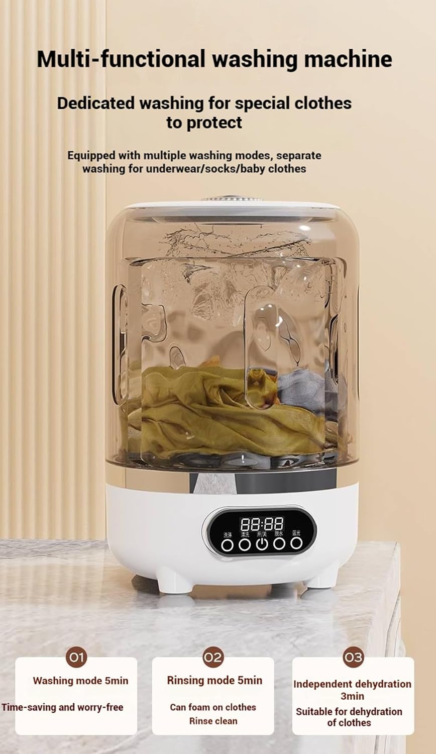 Portable Washer 3-in-1 Wash, Rinse, Washer Rotating Basket Ideals for Cleaning Underwear, Socks, And Lightweight Garments (green)