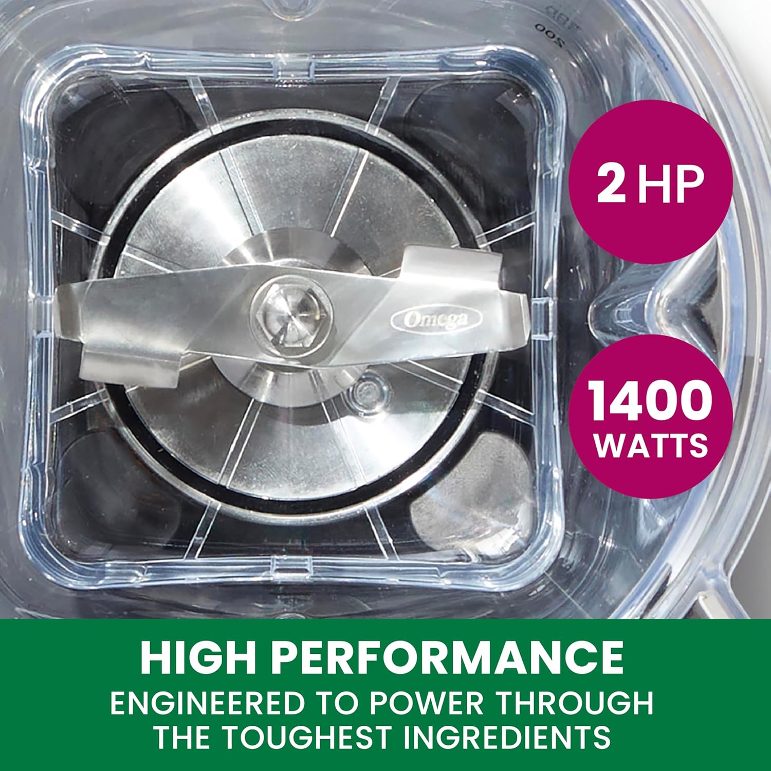 Omega ProForce Blender, Professional Grade with Intellidial Technology Includes 20 Built-In Recipes 12 Variable Speeds 7 Pulse Settings and 64-Ounce Pitcher Plus Travel Cup, 2HP/1400 Watts, Black