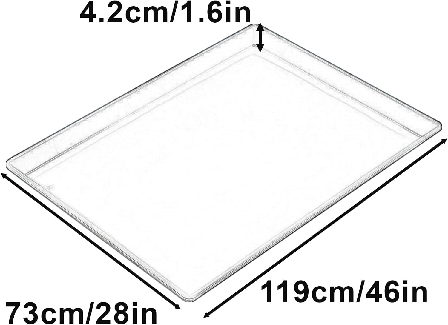3 Large Plastic Trays Oil Drip Pan for Under Car Non-Slip Bottom Plastic Pan Refrigerator Tray Washing Machine Drip Pan(Pink,119x73.5x4.2cm)