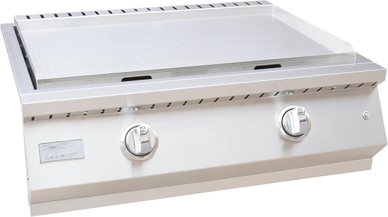 KoKoMo Grills 30 Inch Professional Outdoor Kitchen Teppanyaki Liquid Propane Griddle | 304 Stainless Steel Flat Top Grill U-Shape Burners 36000 BTUs for Outdoor Cooking, BBQ and Patio Backyard