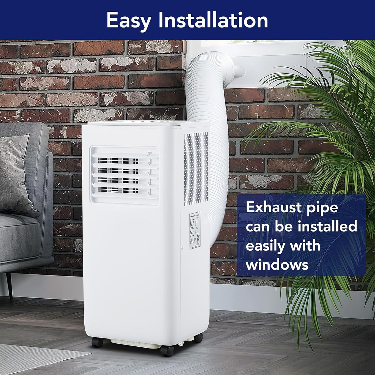 10000 BTU Portable Air Conditioner,3 In 1 AC Unit Cools 450 Sq Ft Fast,Remote 24H, Built-In Dehumidifier, Fan Mode,Window Kit Included for Bedroom Office Dorm White