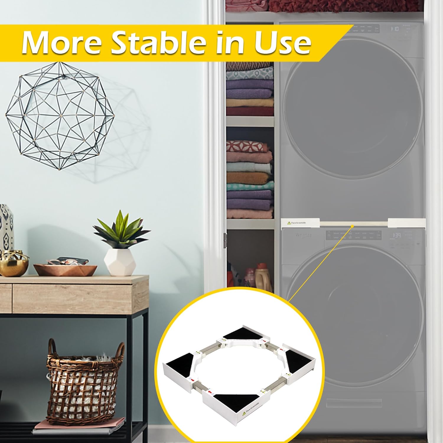 MaxWorks Stacking Kit for Washer and Dryer, Universal Stacking Kit for Washing Machine and Dryer