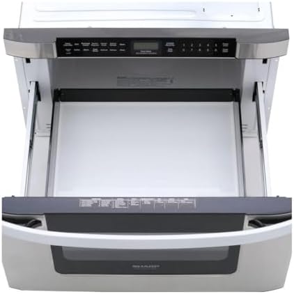 SHARP KB6524PSY Microwave Drawer Oven, 24-inch, 1.2 Cubic Feet, 950 Watt, Angled Touch Control Panel, Stainless Steel