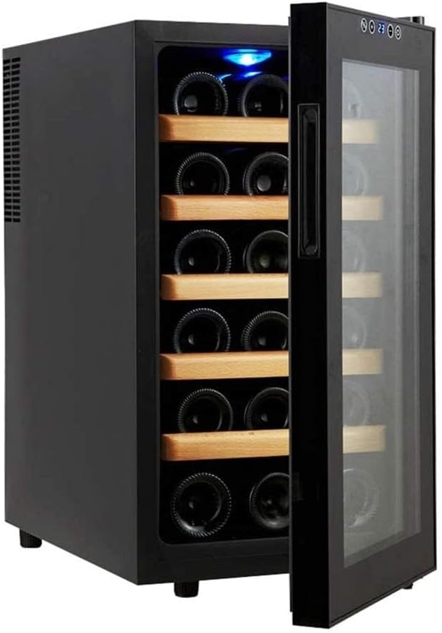 Wine Cooler Refrigerator, 34L Electronic Home Ice Bar, Embedded Beverage Cooler, Adjustable Temperature, Quiet Operation, (Black, 34 * 51 * 62.4cm)