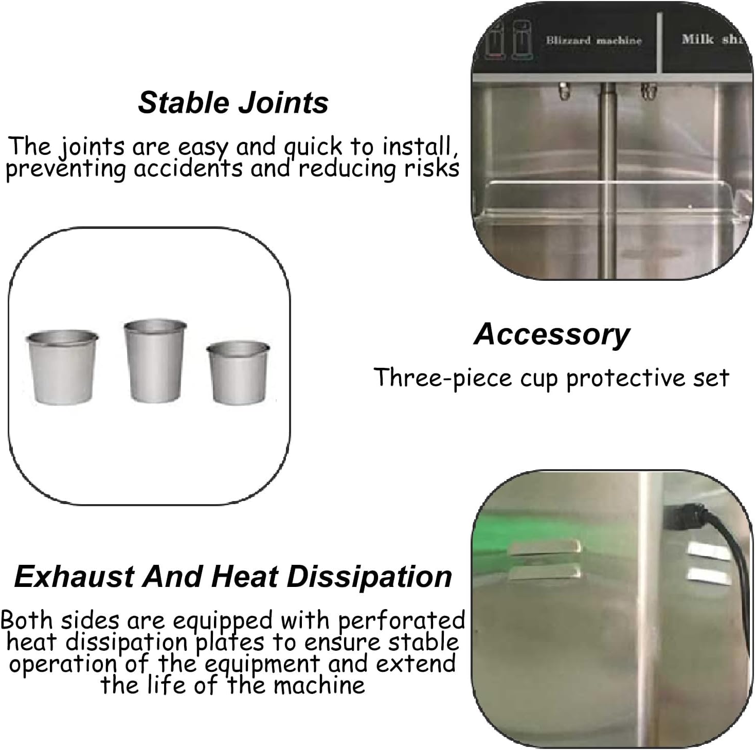 3200r/min Countertop Yogurt Blending Machine, Yogurt Blending Machine with Three Different Sized Cup Sleeves,220V