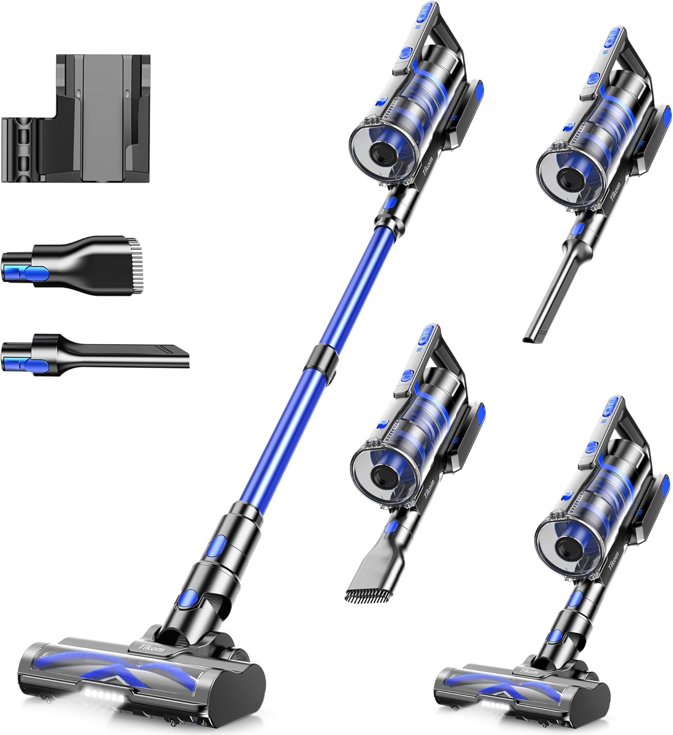 Tikom Cordless Vacuum Cleaner for Home, 450W/40000pa Stick Vacuum, Anti-Tangle, Lightweight Handheld Vacuum for Hard Floor, Pet Hair, V700