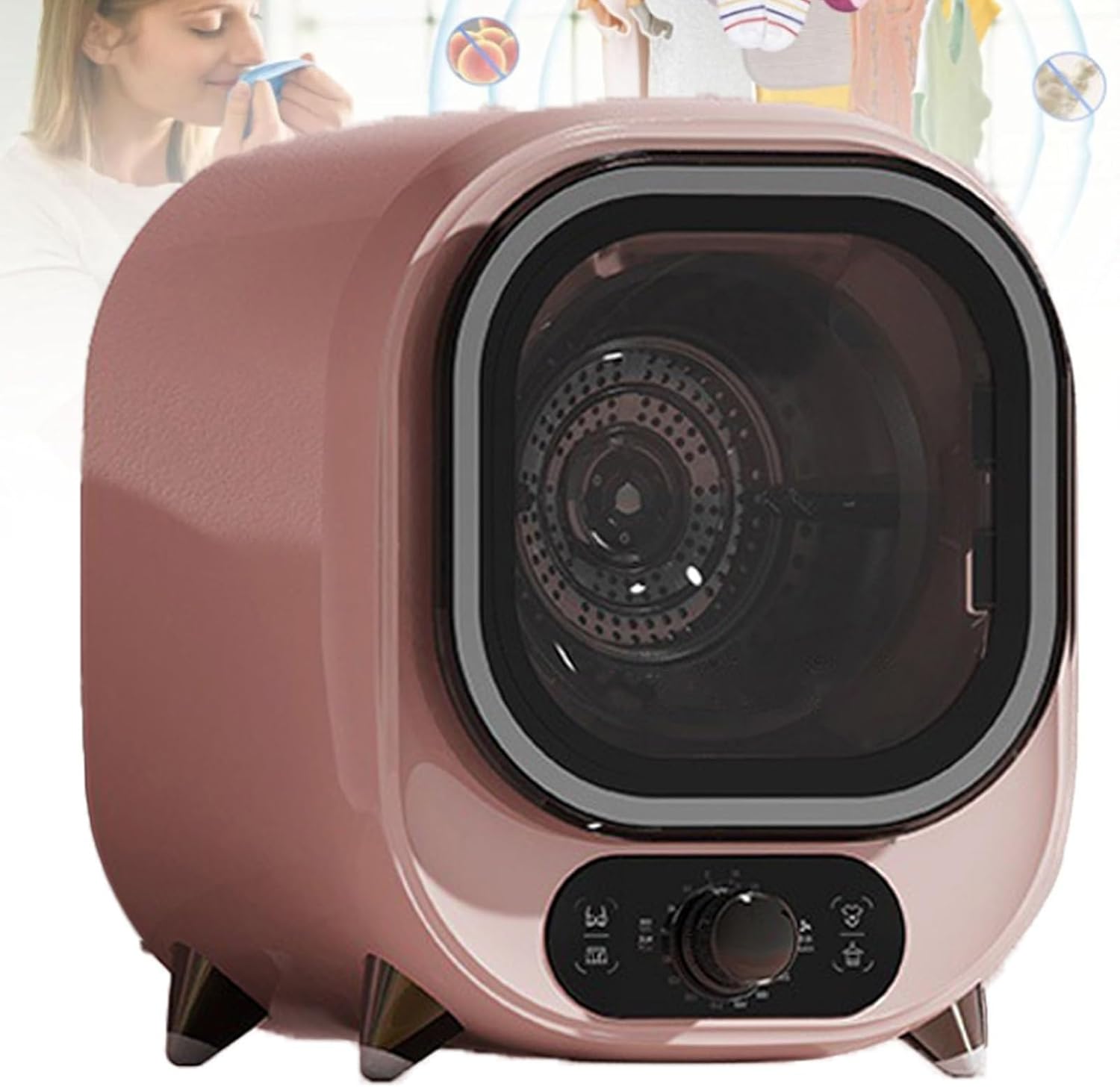 Compact Portable Vented Tumble Condenser Dryer,Small Condenser Tumble Vented Dryer With 0.8kg Load Capacity,Stainless Steel Tub,For Countertop Or Wall Mounted Use 450W for Apartment, Dorm(C)