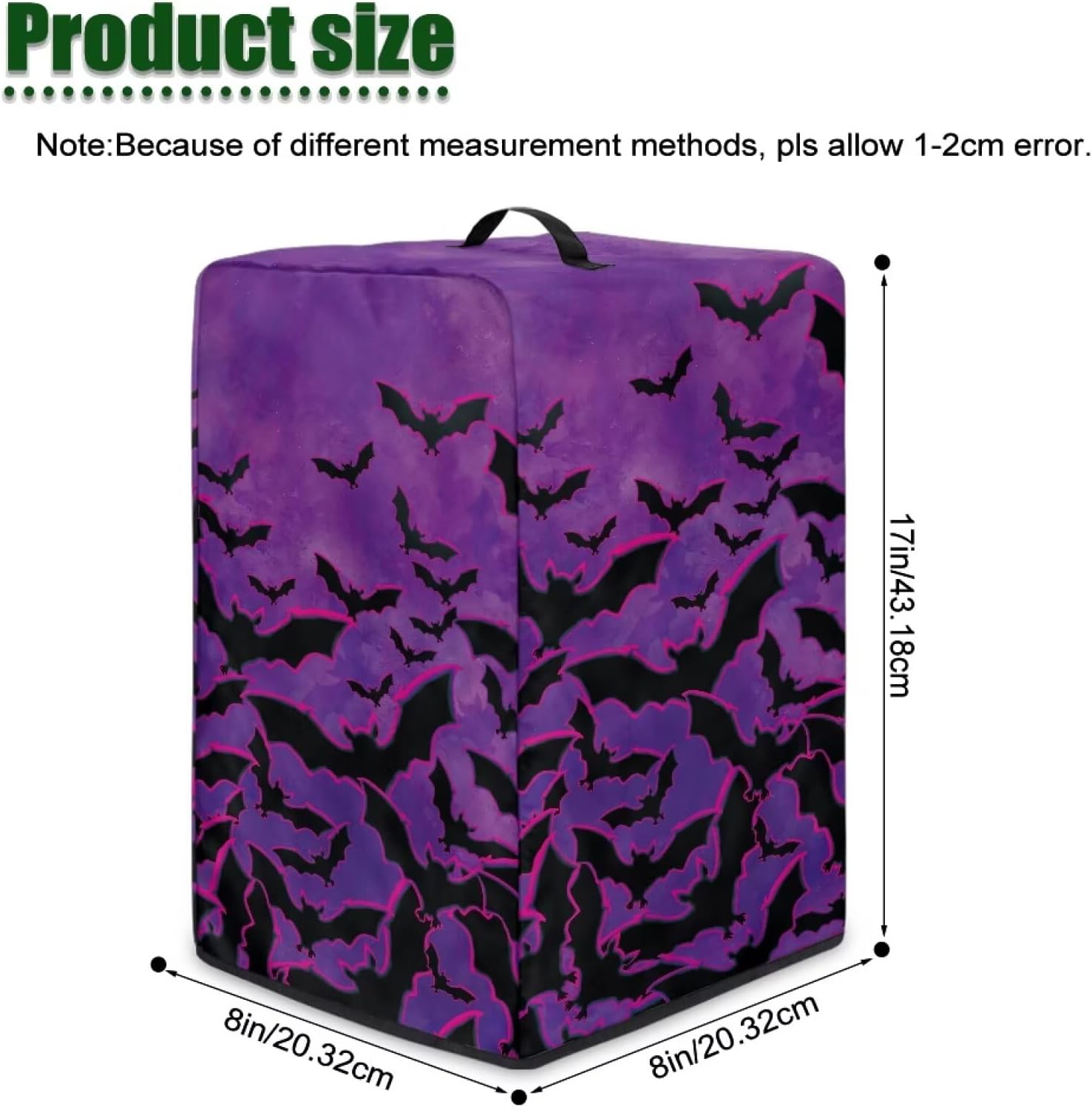 Bat Kitchen Appliance Covers – Blender Dust Cover with Floral Prints, Fits Most Juicers & Stand Mixers, Foldable & Machine Washable, Home Kitchen