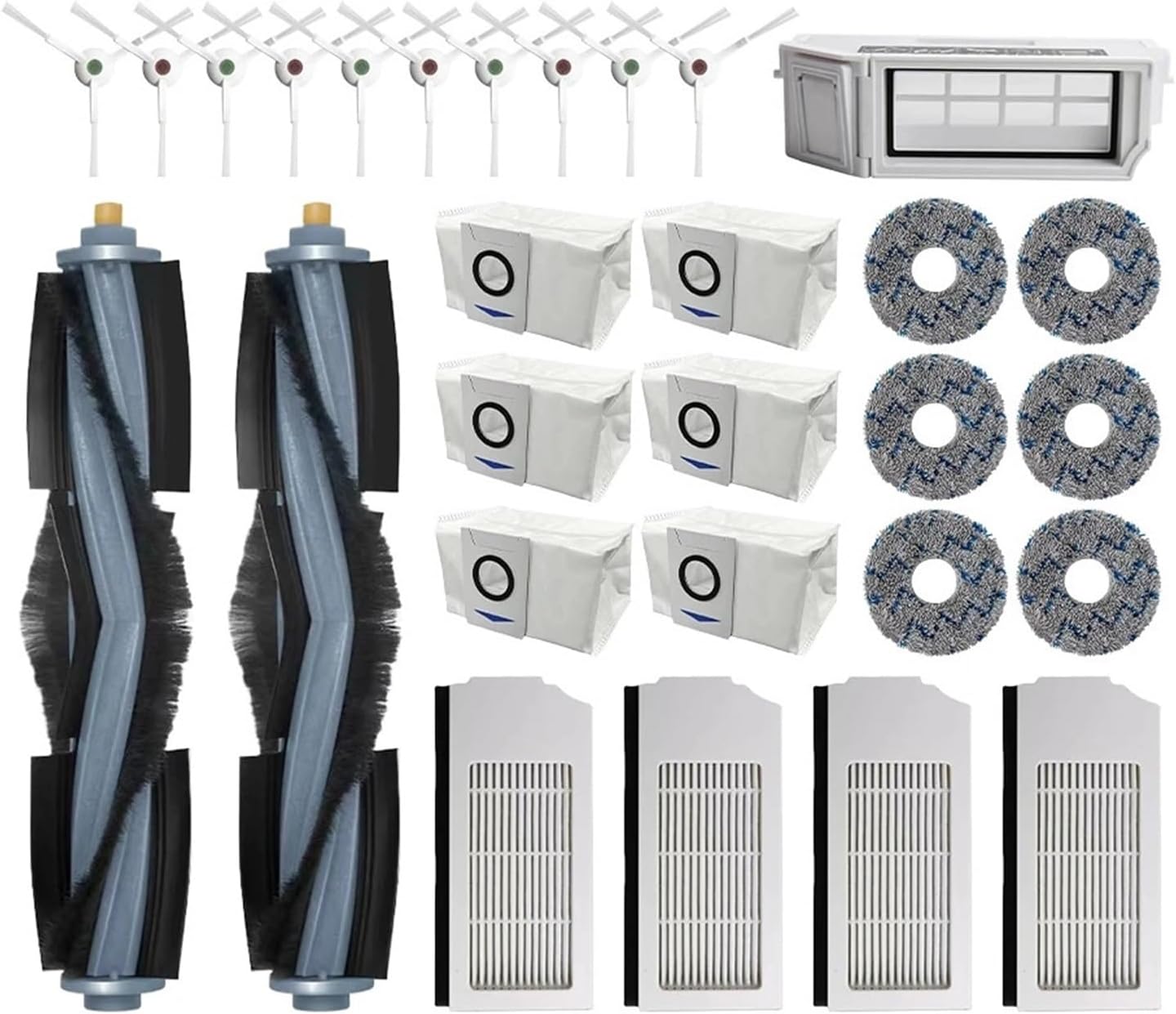 Compatible with Accesorios para Robot aspirador Ecovacs Deebot X1 Omni / T10 Omni, Bolsa de polvo, filtro Hepa, cepillo lateral Principal, mopa,(Chocolate)