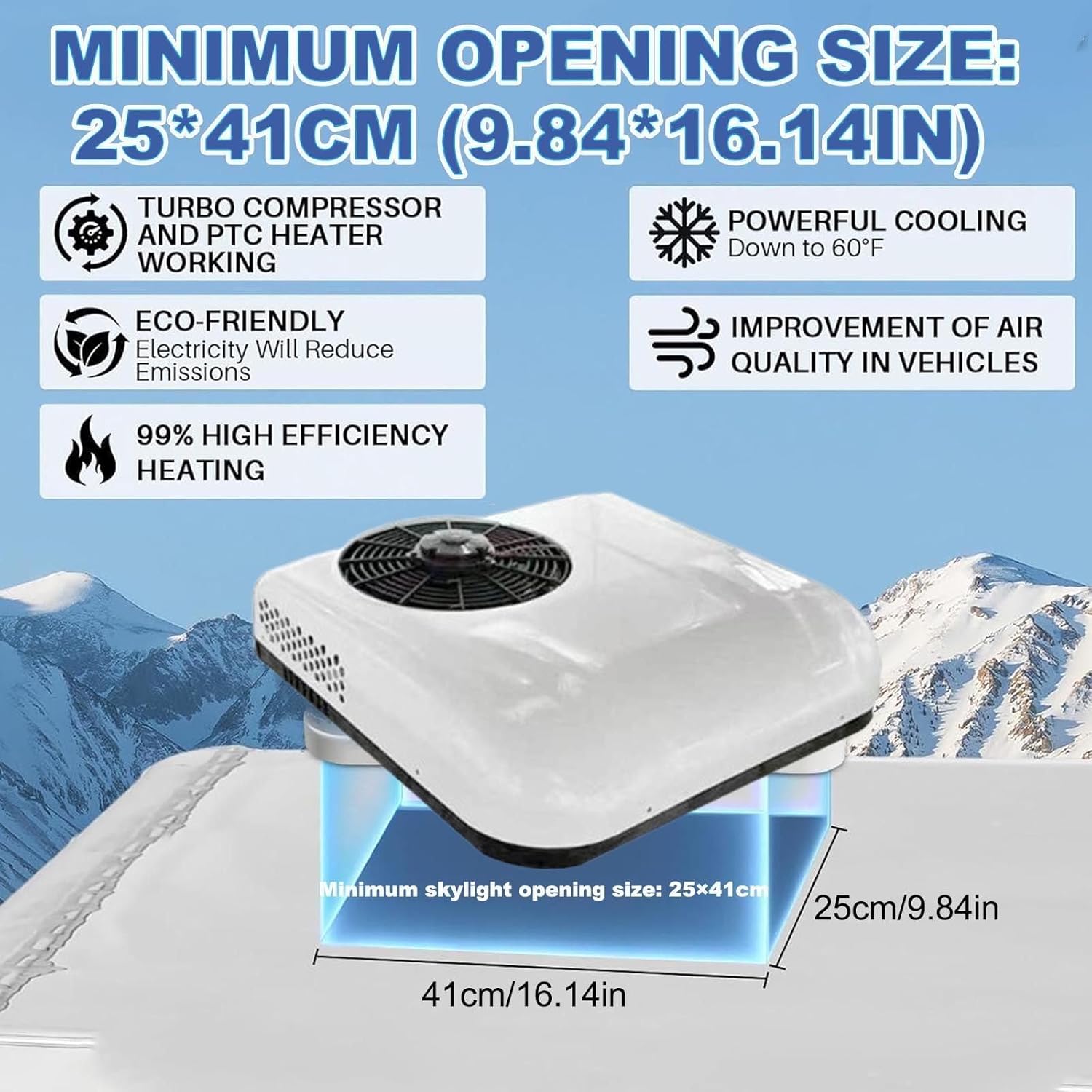 Dc 12v/24v Rv Rooftop Air Conditioner-Only Cooling/Cooling+Heating,850w Motorhome Electric Parking Air Conditioning Fit For Camper Van Truck Excavator Off-Road Vehicle Suv Bus ,WhiteCool+Heat24v